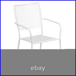 Commercial Grade Colorful Metal Patio Arm Chair with Square Back