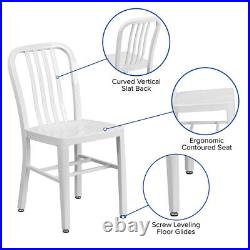 Commercial Grade White Metal Indoor-Outdoor Chair Ch-61200-18-Wh-Gg