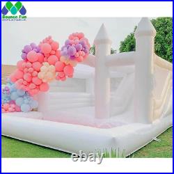 Commercial Inflatable White Jumping Castle With Slide Wedding Bounce House