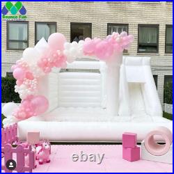 Commercial Inflatable White Jumping Castle With Slide Wedding Bounce House