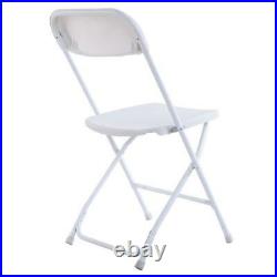 Commercial Lot 10 Plastic Folding Chairs Stackable Wedding Party Event White US