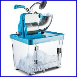 Commercial Snow Cone Machine Electric Ice Shaver Ice Crusher Dual Blades 660lb/h