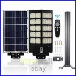 Commercial Solar Street Light 99000000LM 1000W Dusk-Dawn IP67 LED Road Lamp+Pole