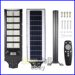 Commercial Solar Street Light Outdoor Area IP67 Security Flood Road Lamp+Pole US