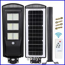 Commercial Solar Street Light Outdoor, Ultra Bright LED 990000LM Road Lamp+Pole