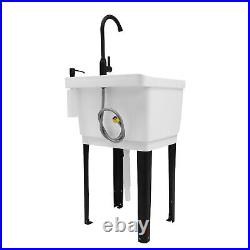 Commercial Utility Sink Laundry Tub Freestanding with Drain and Faucet for Garage