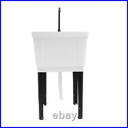 Commercial Utility Sink Laundry Tub Freestanding with Drain and Faucet for Garage