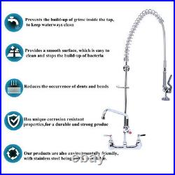 Commercial Wall Mount Kitchen Restaurant Pre-Rinse Faucet Swivel+ Add-On Tap