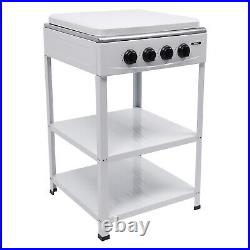 Commercial White Restaurant Kitchen Steel Stand Burners Cooking Gas Stove Set