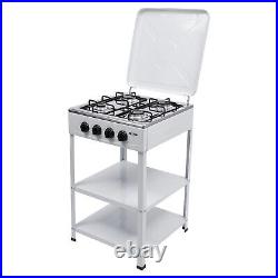 Commercial White Restaurant Kitchen Steel Stand Burners Cooking Gas Stove Set