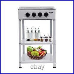 Commercial White Restaurant Kitchen Steel Stand Burners Cooking Gas Stove Set