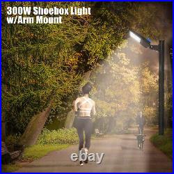 Dusk to Dawn 300W Shoebox Pole Light LED Parking Lot Lights Street Light Fixture