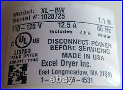 EXCEL XLERATOR XL-BW White/120v Commercial High Speed Automatic Hand Dryer -NEW