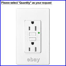 GFCI Outlet 15A 20A Ground Fault Receptacle Residential Grade Non-TR with Plate