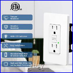 GFCI Outlet 15A Amp Wall Duplex Receptacle Plug TR WR with Plate for Outdoor ×12