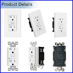 GFCI Outlet 20A Amp Duplex Receptacle Electrical Supplies with Plate White 15PCS