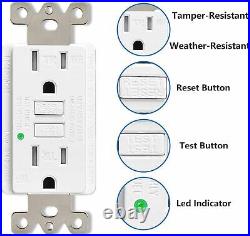 GFI GFCI Outlet 15 Amp Ground Fault Receptacle Weather Tamper Resistant 15 Packs