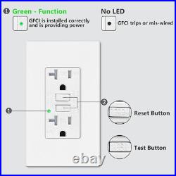 GFI GFCI Outlet 20 Amp Ground Fault Receptacle Weather Tamper Resistant 12 Packs