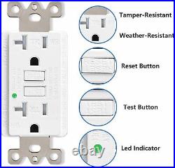 GFI GFCI Outlet 20Amp 125-Volt Tamper Resistant Receptacle with Plate 30Pack NEW