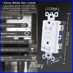 GREENCYCLE 10PK 15 Amp 125V Ultra-thin GFCI Outlet White Receptacle TR WR Indoor