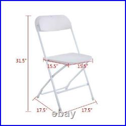 High Quality 5 Commercial White Plastic Folding Chairs Stackable Wedding Party