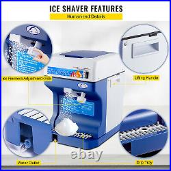 Ice Crusher Maker Commercial Ice Shaver Snow Cone Machine Instrument Bonus Blade