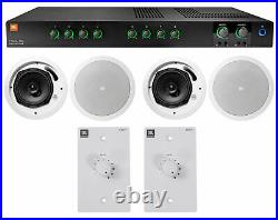 JBL CSMA280 Commercial Amplifier+4 6.5 White Ceiling Speakers+2 Wall Controls