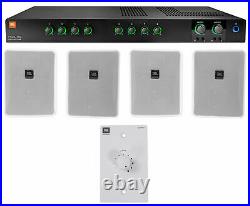 JBL CSMA280 Commercial Amplifier+(4) 6.5 White Wall Speakers+Wall Controller