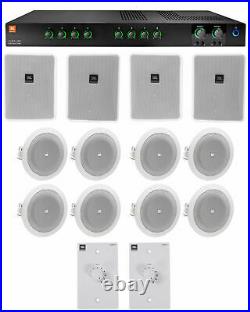 JBL Commercial Amplifier+4 6.5 White Wall+8 4 Ceiing Speakers+Wall Controls