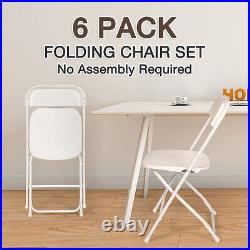 Kariyer 6 Pack Commercial Plastic Folding Chairs Party Wedding Meeting Stackable