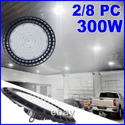 LED High Bay Light 2-8PACK 300W UFO Factory Warehouse Commercial Light Fixtures