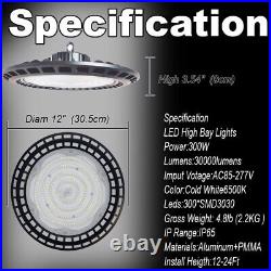 LED High Bay Light 2-8PACK 300W UFO Factory Warehouse Commercial Light Fixtures