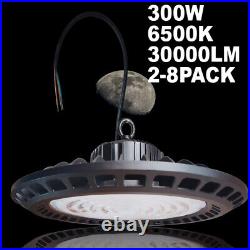 LED High Bay Light 2-8PACK 300W UFO Factory Warehouse Commercial Light Fixtures