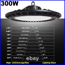 LED High Bay Light 2-8PACK 300W UFO Factory Warehouse Commercial Light Fixtures