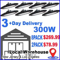 LED High Bay Light 2-8PACK 300W UFO Factory Warehouse Commercial Light Fixtures