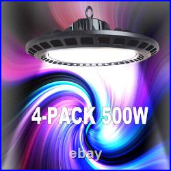 LED UFO Shop Lights 500W Factory Warehouse Commercial Light Fixtures 4 Pack