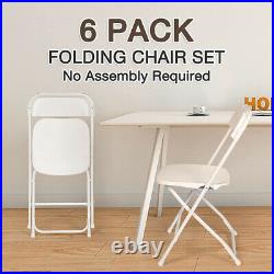 LIFEDECO 6PCS Folding Chairs Set Stackable Plastic Seat Commercial Wedding Party