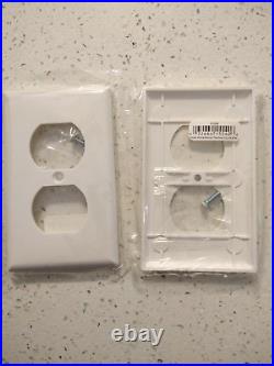 Lot 250 Cooper 1-Gang White Duplex Outlet Receptacle Cover Wallplates 2132W
