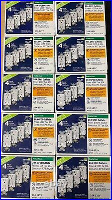 Lot Of 40 Leviton Gftr2-4w (10)4-packs Gfi Gfci 20a Tamper Resistant White New
