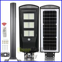 NEW Commercial 990000000LM Solar Street Light LED IP67 Dusk Dawn PIR Sensor+Pole