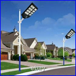 NEW Commercial 99900000LM Solar Street Light IP67 Dusk to Dawn Road Lamp+Pole