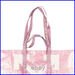 NEW OFF-WHITE C/O VIRGIL ABLOH Pink PVC Commercial Logo Tote Bag Size OS $330