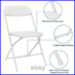 New Commercial White Plastic Folding Chairs Stackable Picnic Party (Set of 10)