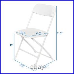 New Commercial White Plastic Folding Chairs Stackable Picnic Party (Set of 5)
