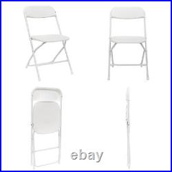 New Commercial White Plastic Folding Chairs Stackable Picnic Party (Set of 5)