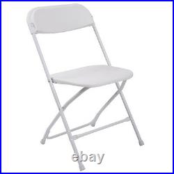 New Set of 10 Folding Chairs Commercial Plastic Wedding Party Event Chair White
