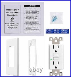 Outlet Receptacle GFCI 15 Amp LED Indicator Duplex Plugs with Cover White 12Pack