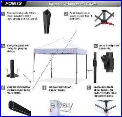 Patio Pop Up Canopy Tent 10x10 Commercial-Series (White)