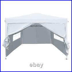 Pop-Up Canopy Heavy Duty Commercial Tent Folding Gazebo 4 Side Outdoor Garden 3m