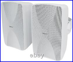 Rockville 6-Zone Commercial/Restaurant Bluetooth Amp+8 White 6.5 Wall Speakers